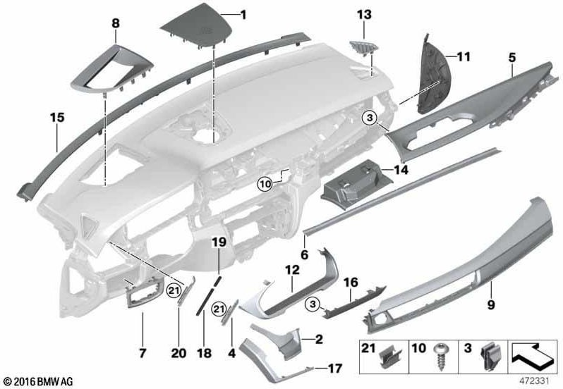 BMW本物のブレンドセンターストック（51459389629）| 51459389629