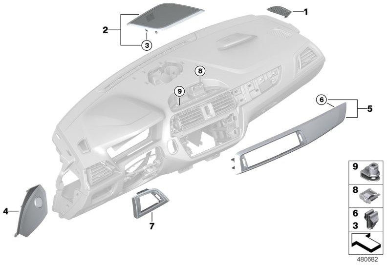 BMW本物の絞り新鮮なエアグリルサイド助手席側（51459394355）| 51459394355