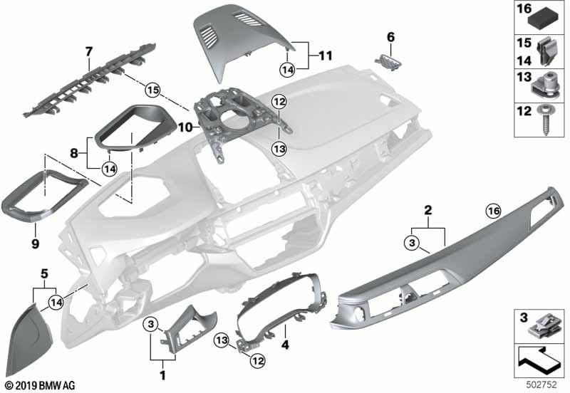BMW本物のキャリアセンタースピーカー（51459396947）| 51459396947