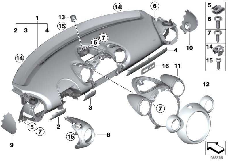 BMW本物のZierring Chrome-メッキピアノブラックミニ（51459810001）| 51459810001