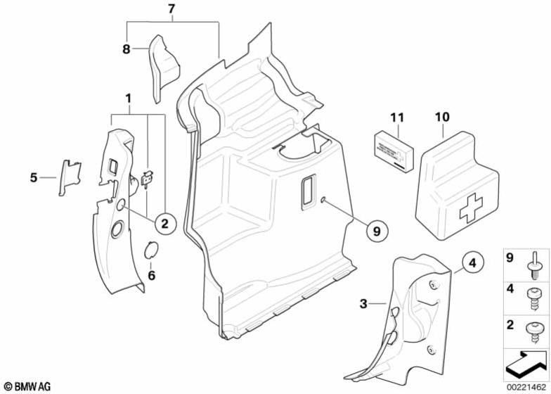 BMW左側の本物のカバーロックブラケット（51467134011）| 51467134011