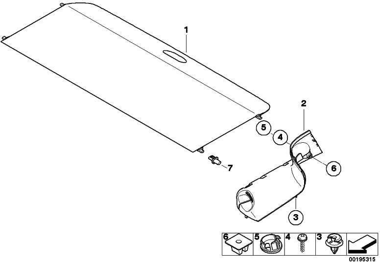 BMW本物のカバー荷物コードミニ（51467263866）| 51467263866
