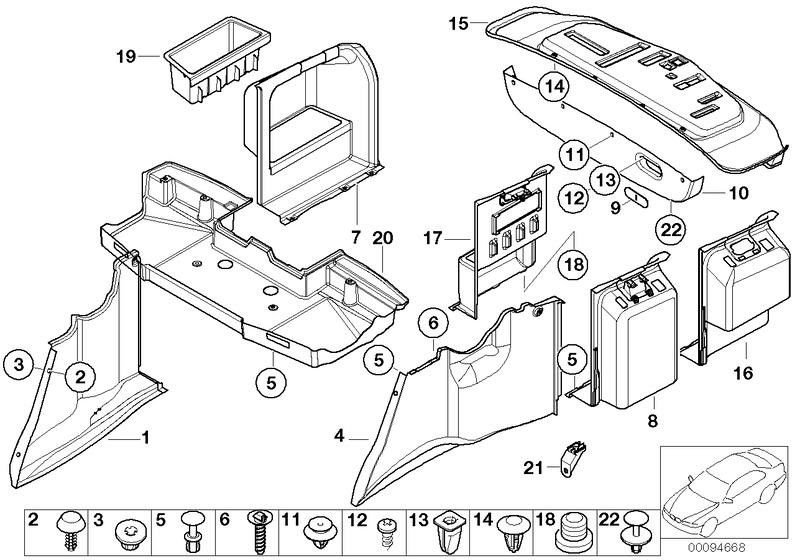 BMW純正クラッディングラドハウス荷物室の左チタングレーDKL。 （51472499325）| 51472499325