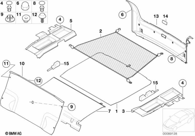 BMW純正クラッディングパーティション荷物コンパートメントチタングレーDKL。 （51472693762）| 51472693762