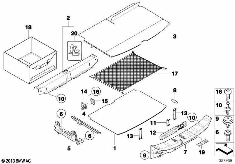 BMW本物の開口荷重エッジ（51476952381）| 51476952381