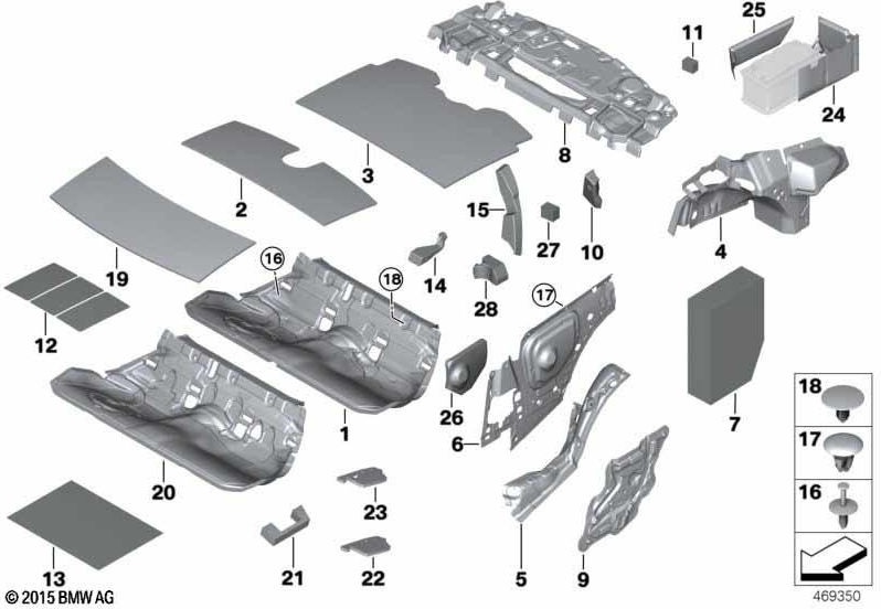 BMW純正断熱材荷物格差右（51477284146）| 51477284146