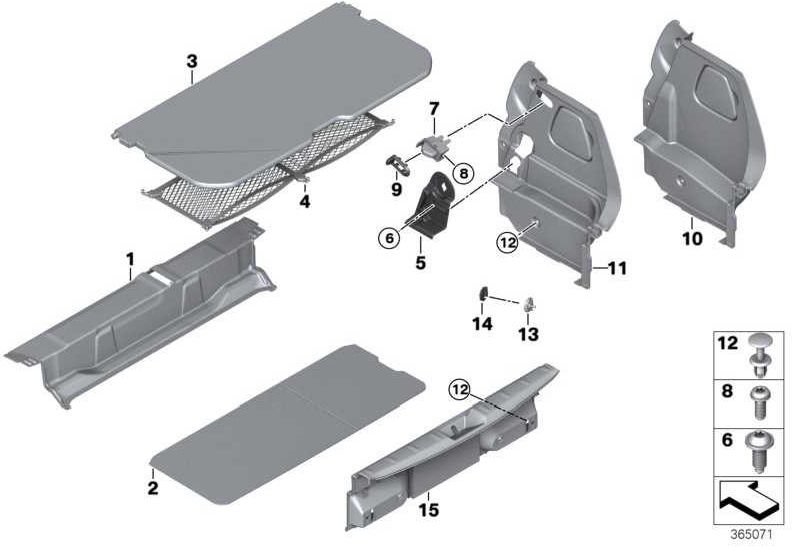 BMW純正クラッディング荷物コンパートメントRight Mini（51477298598）| 51477298598