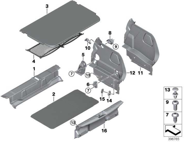 BMW純正クラッディング荷物コンパートメント右（51477303578）| 51477303578