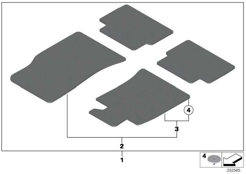 BMW本物のセットFussmatten Velours Seams Red JCW炭水化物。ブラックミニ（51477324825）| 51477324825