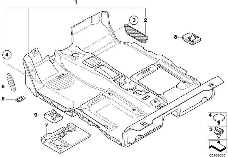 BMW右の右DSC（51477342434）にある本物の挿入フットウェル| 51477342434