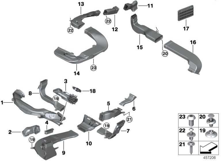 BMW左7er内の本物の空気運河bピラー（51477343457）| 51477343457