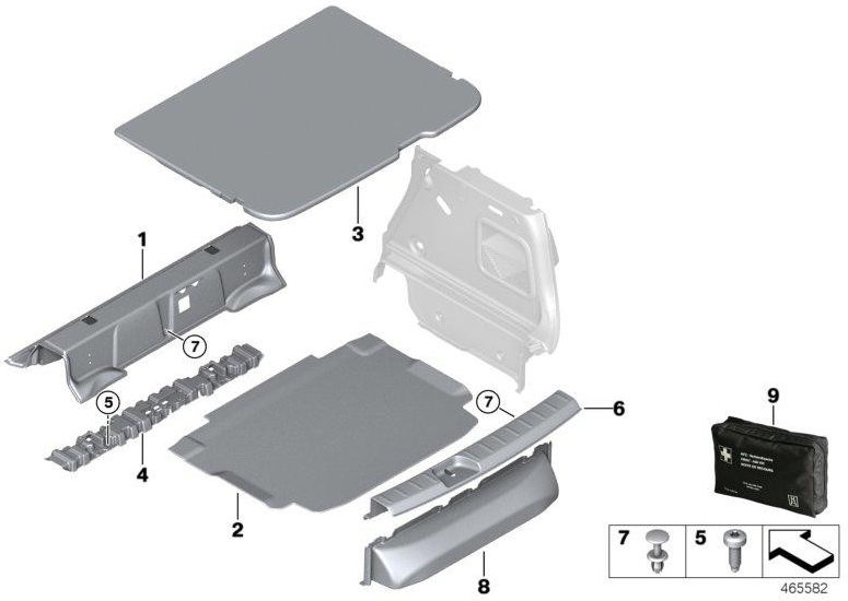 BMW純正クラッディング荷物コンパートメントフロア（51477360758）| 51477360758