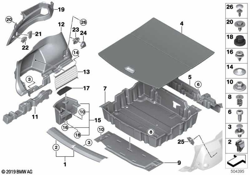 BMW左ブラックの本物のcladdingパラペット（51477360949）| 51477360949