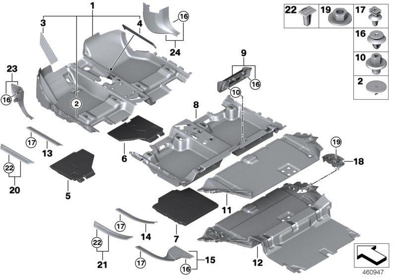 BMW純正フリーボード左ブラックの座席の3列目（51477362335）| 51477362335