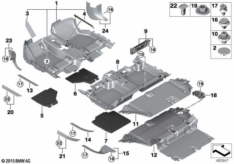BMW左黒の後ろの本物のカバーバーエントリ（51477366829）| 51477366829