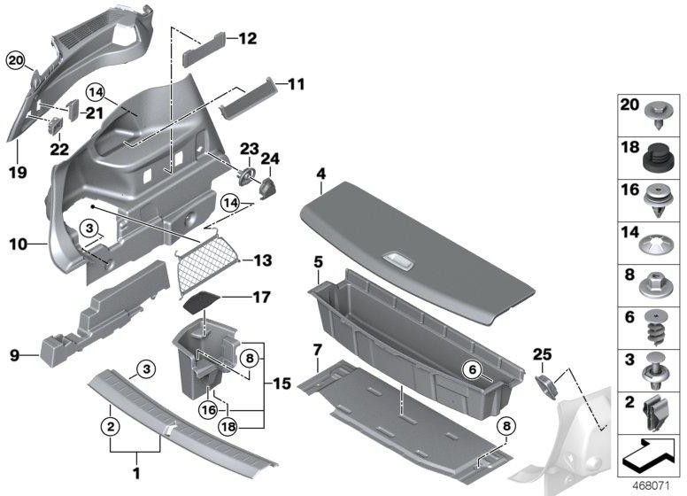 BMW右側の本物の挿入マット スタウファッハ（51477395078）| 51477395078