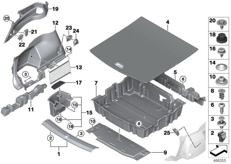BMW純正挿入浴槽荷物コンパートメント（51477425332）| 51477425332
