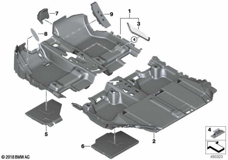 BMW Anthraciteの背後にある本物の床のクラッディング（51477444911）| 51477444911