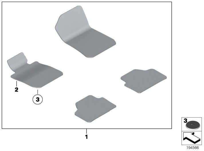 BMW純正フットマットVeloursドライバーサイドブラックx3 x4（51477449447）| 51477449447