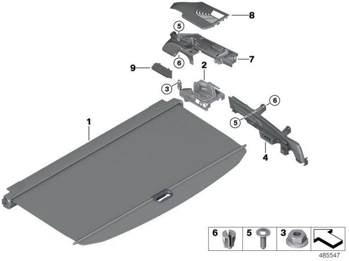 BMW右の黒の本物のcladdingパラペット（51477476780）| 51477476780