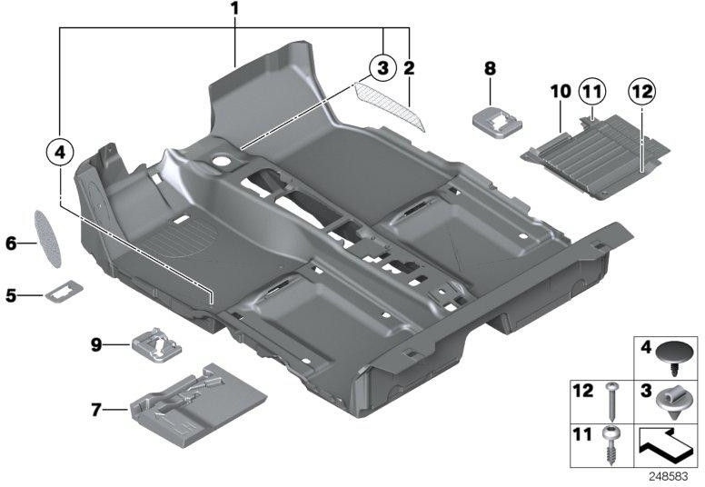 BMW本物のフローリングカーボンブラック（51479181159）| 51479181159