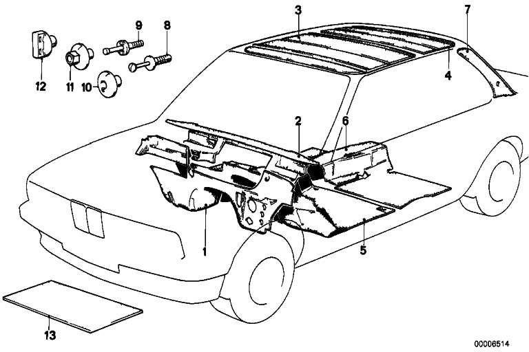 BMW純正音の断熱額額壁エンジンコンパートメント残り3シリーズ（51481962045）| 51481962045