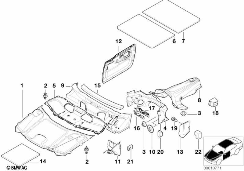 BMW純正音断熱wdtrech l = 1439mm（51486997957）| 51486997957
