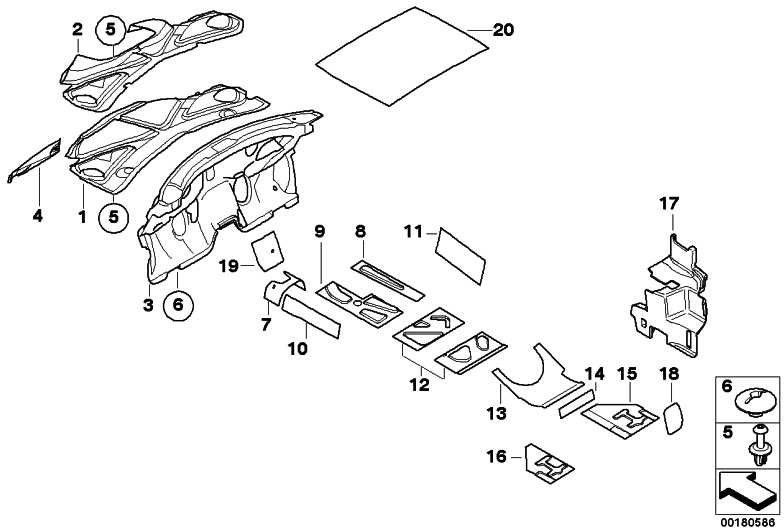 BMW本物のサウンド断熱フロントフラップミニ（51487112684）| 51487112684