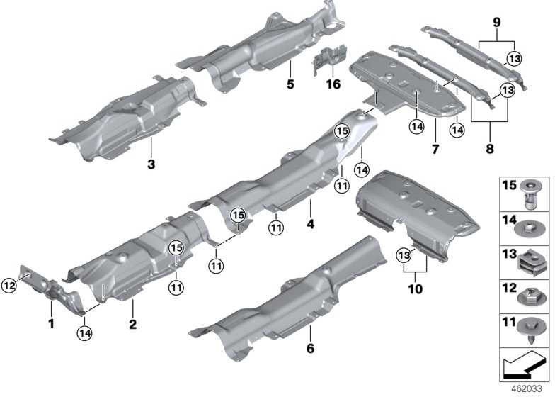 BMWリアx1（51487290772）での本物の熱断熱材の隆起| 51487290772