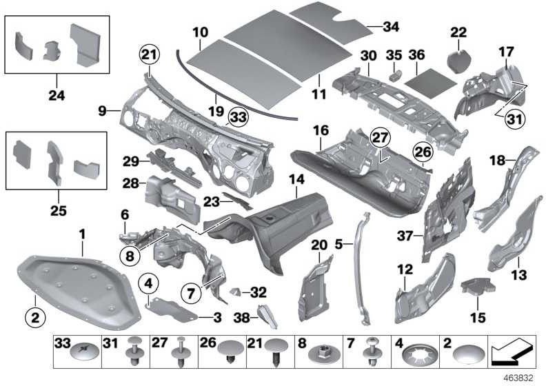 BMW本物の断熱材荷物室右（51487296056）| 51487296056
