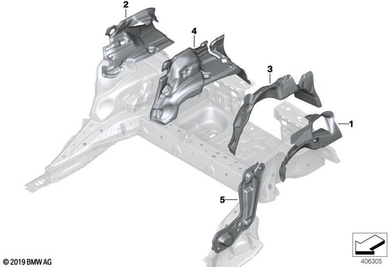 BMW純正サウンド断熱材Radhaus Ruggageコンパートメント右。 （51487298606）| 51487298606