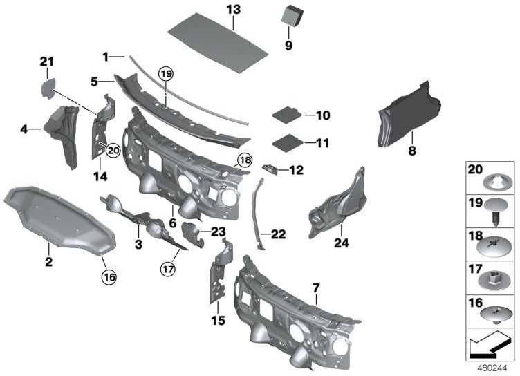 BMW純正サウンド断熱Aピラー右LHD（51487298908）| 51487298908