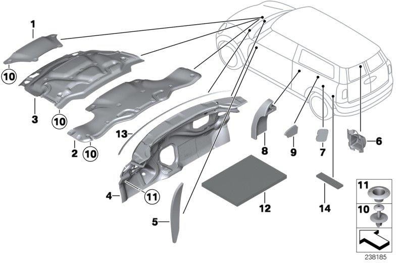 BMW純正熱断熱フロントフラップディーゼル（51487307578）| 51487307578