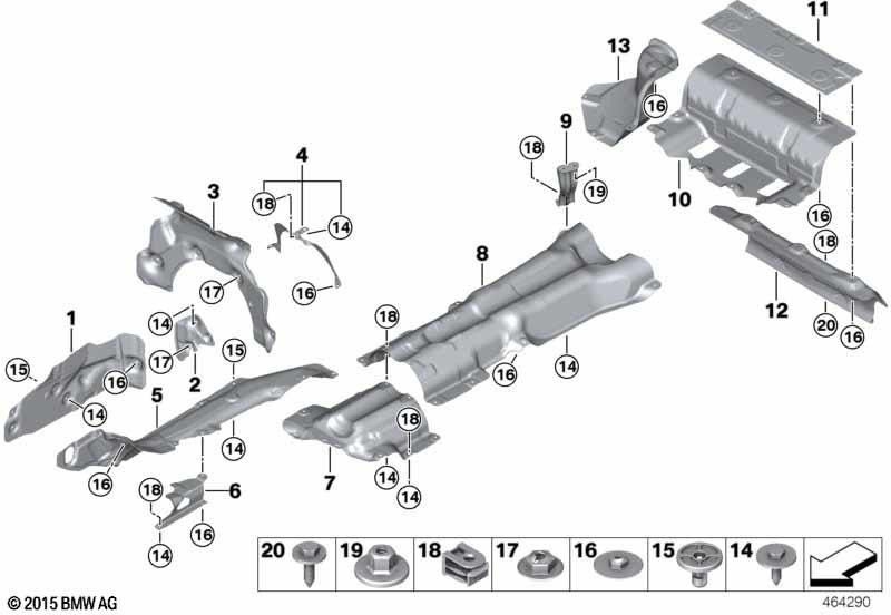 BMW本物の熱断熱側の右（51487340212）| 51487340212