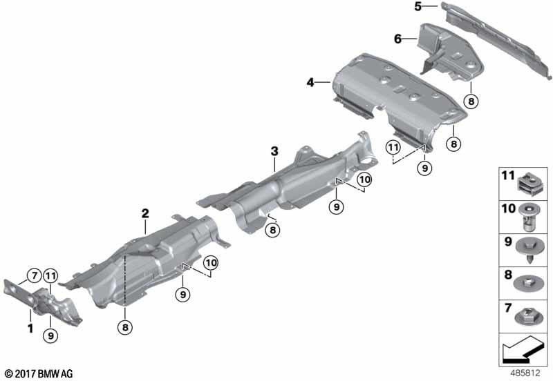 BMW背面の本物の熱断熱材（51487356340）| 51487356340