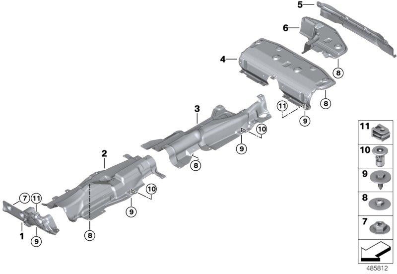 BMW背面にある本物の熱断熱材（51487375658）| 51487375658