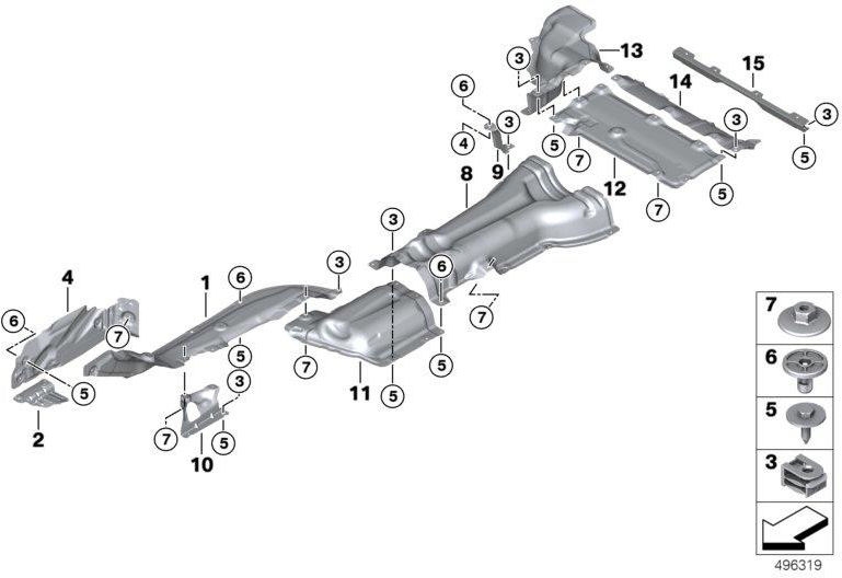 BMW本物の熱断熱センター（51487394751）| 51487394751