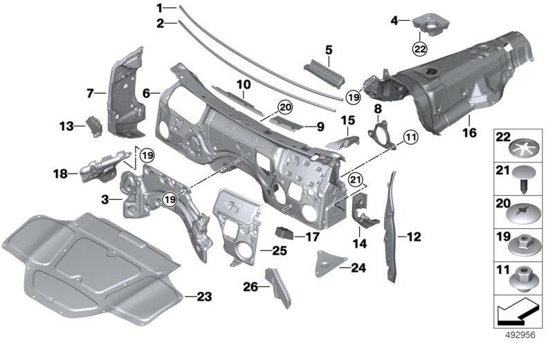BMW本物のサウンド断熱フロントフラップ（51487395564）| 51487395564