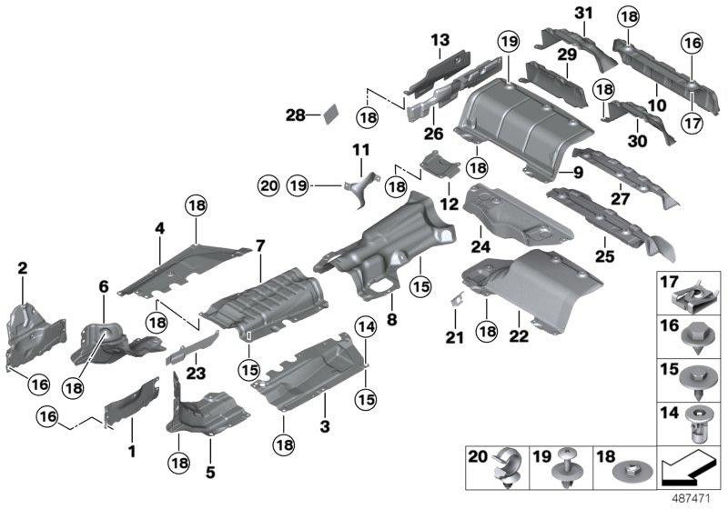 Noiled Dampers近くのBMW本物の加熱断熱材（51487414341）| 51487414341