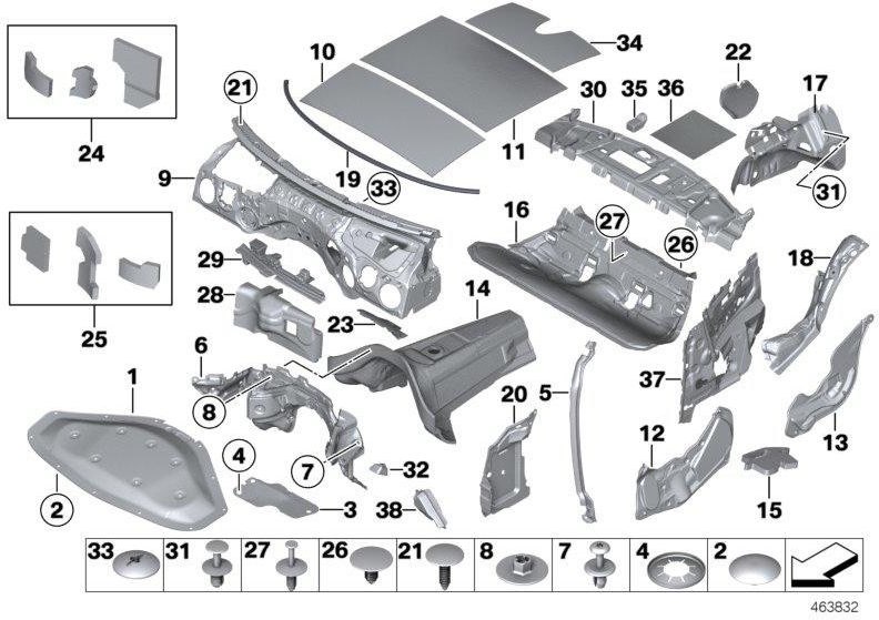 BMW本物の音断熱屋根媒体（51487495582）| 51487495582