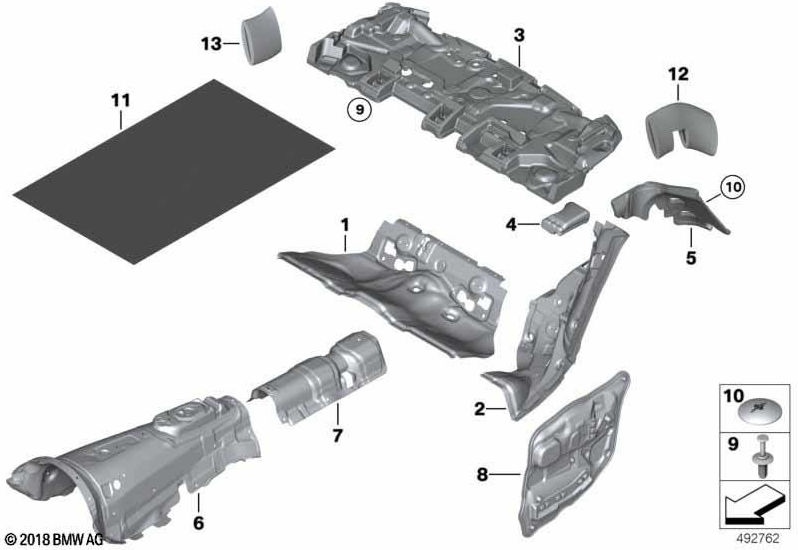 BMW背面にある本物の音の断熱トンネル（51487946015）| 51487946015