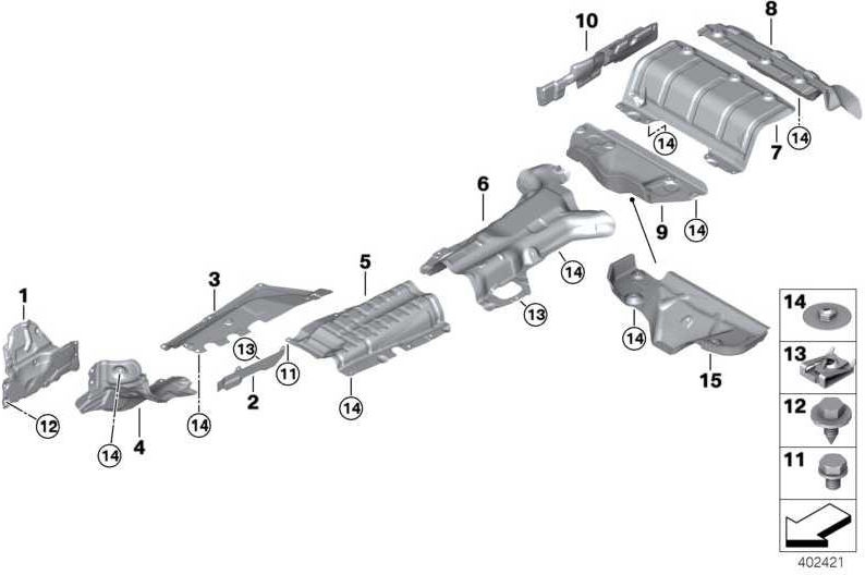 BMW本物の熱断熱トンネル（51488065123）| 51488065123