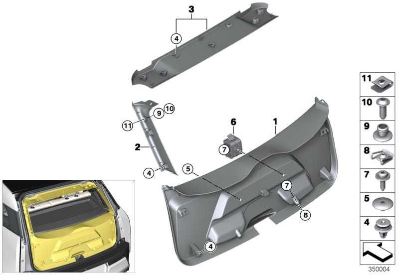BMW純正クラッディングテールゲートI3（51497315767）| 51497315767