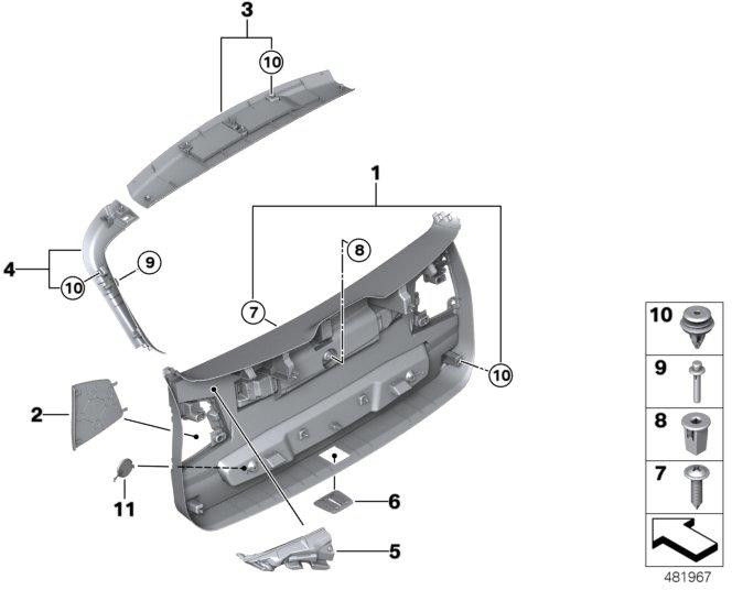 BMW純正カバー左黒（51497350849）| 51497350849