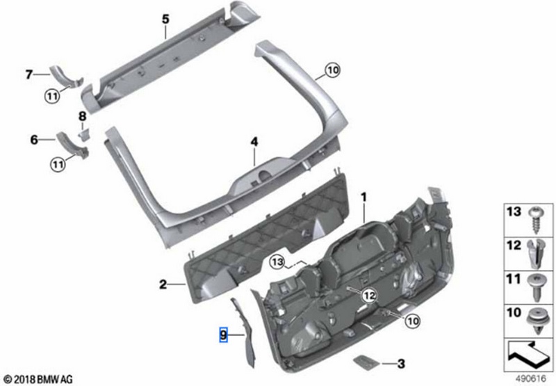 BMW左側の本物の開口水チャネル（51499448945）| 51499448945