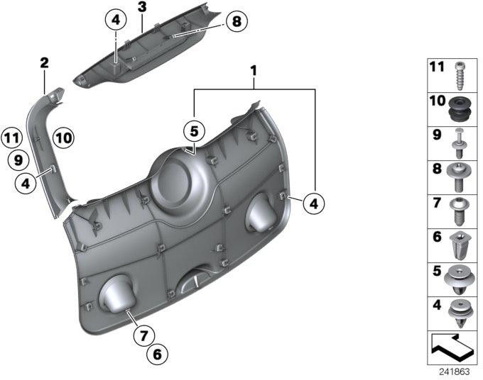 BMW本物のクラッドテールゲート右（51499801416）| 51499801416