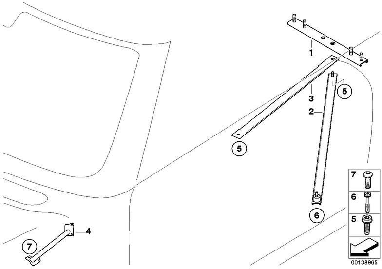 BMW本物のZugstreb L = 1045mm（51617070779）| 51617070779