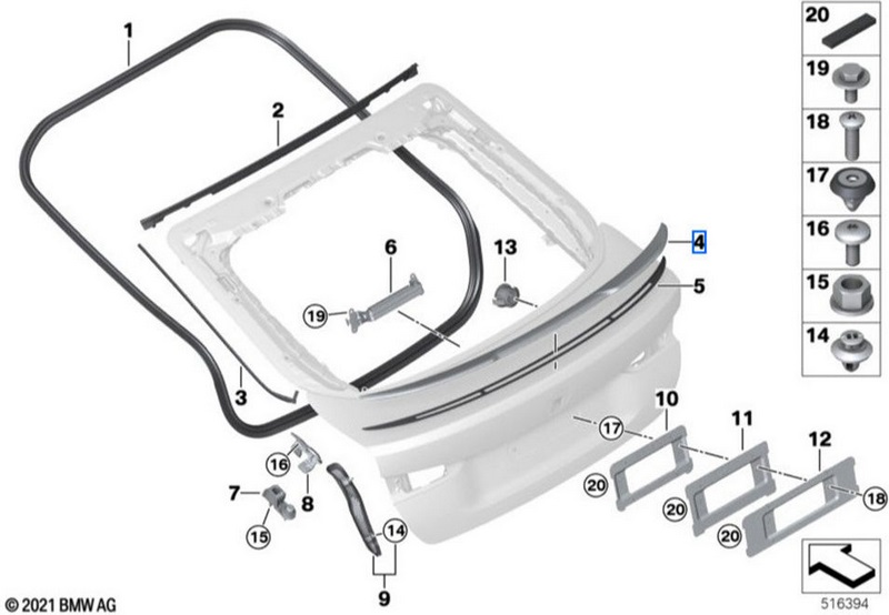 BMW本物のHeckspoiler CFK（51625A35A69）| 51625A35A69