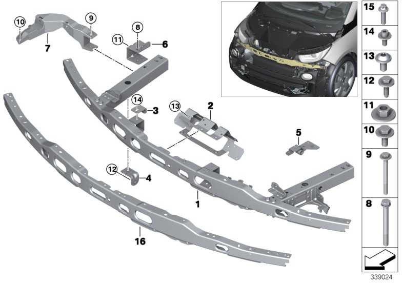 BMW本物のクロスストラットフロント（51647397655）| 51647397655