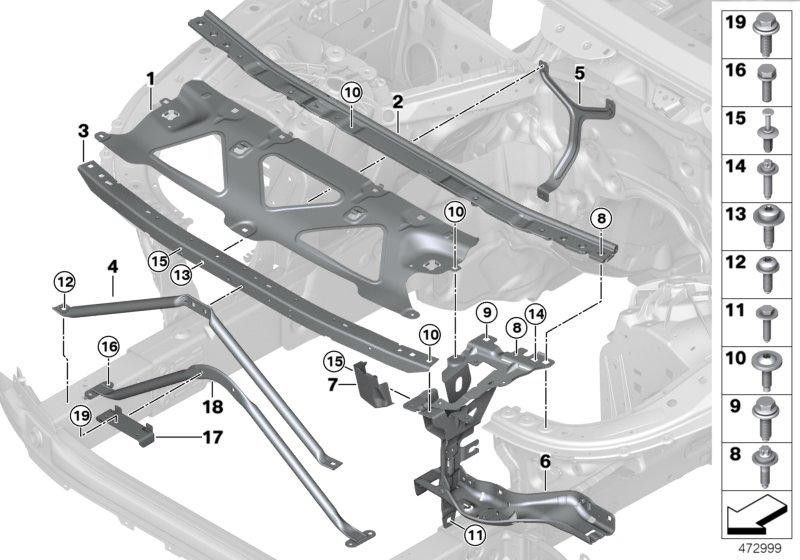 BMW正面の本物のクロス接続（51647409748）| 51647409748